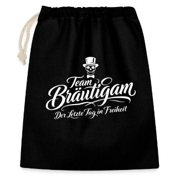 Team Groom Saying Bachelor Party - Gift Bag 40 x 50 cm - black - Front