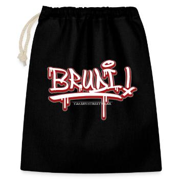 Brudi - Geschenkbeutel aus Baumwolle (40 x 50 cm) - Schwarz - Vorne
