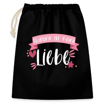 Twirling ist meine Liebe - Baton Sport Geschenk - Geschenkbeutel aus Baumwolle (40 x 50 cm) - Schwarz - Vorne