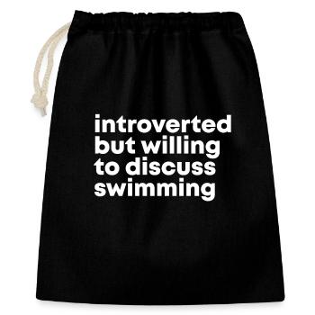 natation - Sac cadeau 40 x 50 cm - noir - Devant