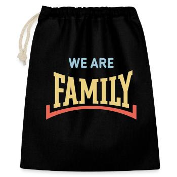 We Are Family (Familie / Eltern / Konkav / 3C) - Geschenkbeutel aus Baumwolle (40 x 50 cm) - Schwarz - Vorne