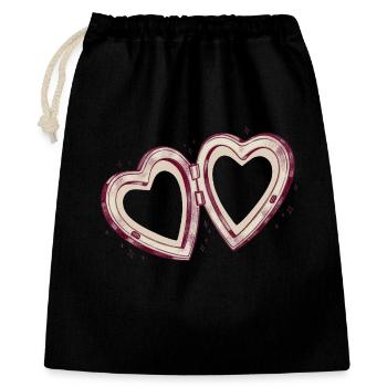 Double heart connection - Gift Bag 40 x 50 cm - black - Front