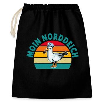 Vacances en mer du Nord MOIN NORDDEICH Drôle - Sac cadeau 40 x 50 cm - noir - Devant