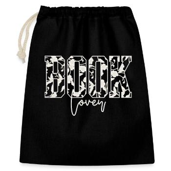 Flower Typography BOOK Lover - Gift Bag 40 x 50 cm - black - Front