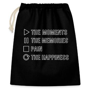 Pleine conscience, moments, souvenirs, bonheur - Sac cadeau 40 x 50 cm - noir - Devant