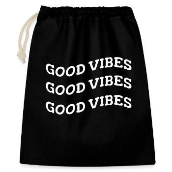 good vibes - Gift Bag 40 x 50 cm - black - Front