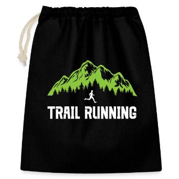 Trailrunning - Geschenkbeutel aus Baumwolle (40 x 50 cm) - Schwarz - Vorne