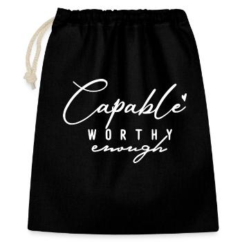 Capable Worthy Enough – Self-Love & Motivation - Gift Bag 40 x 50 cm - black - Front