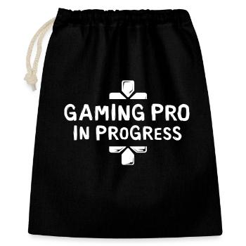 Gaming Pro Leidenschaft - Zocker Spruch - Geschenkbeutel aus Baumwolle (40 x 50 cm) - Schwarz - Vorne