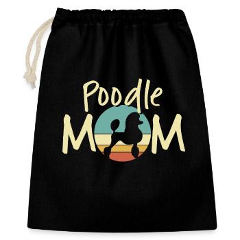 Pudel Mama Retro Sonnenuntergang Design - Geschenkbeutel aus Baumwolle (40 x 50 cm) - Schwarz - Vorne