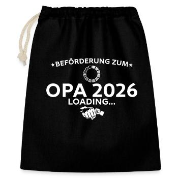 Schwangerschaftsverkündung 2026 Werdender Opa - Geschenkbeutel aus Baumwolle (40 x 50 cm) - Schwarz - Vorne