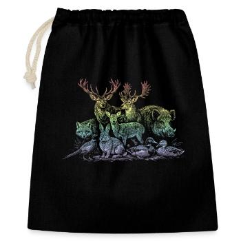 Herd of deer in the rainbow - Gift Bag 40 x 50 cm - black - Front