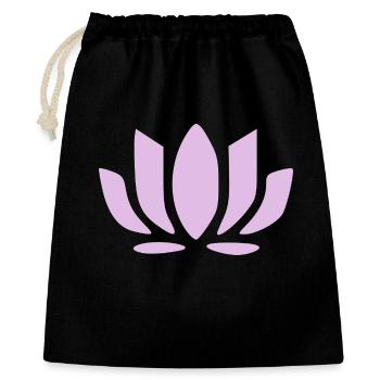 Lotusblume Lotusblüten pastell Blume Blüte Yoga - Geschenkbeutel aus Baumwolle (40 x 50 cm) - Schwarz - Vorne