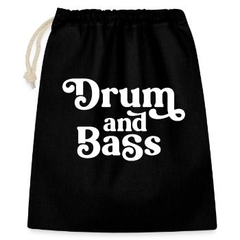 Drum and Bass Retro-Glyphen - Geschenkbeutel aus Baumwolle (40 x 50 cm) - Schwarz - Vorne