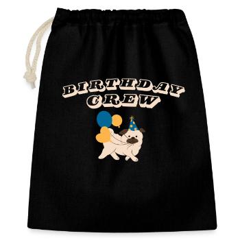 Birthday Crew - Geschenkbeutel aus Baumwolle (40 x 50 cm) - Schwarz - Vorne