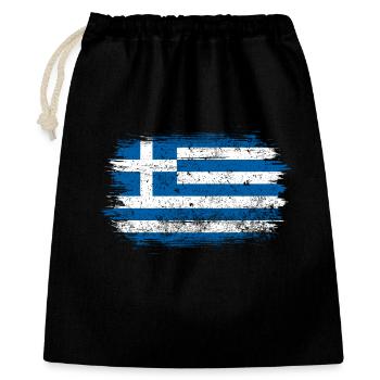 Drapeau grec brossé - Sac cadeau 40 x 50 cm - noir - Devant