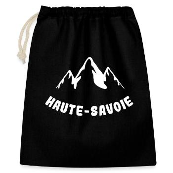 Silhouette Mountains Haute-Savoie - Geschenkbeutel aus Baumwolle (40 x 50 cm) - Schwarz - Vorne