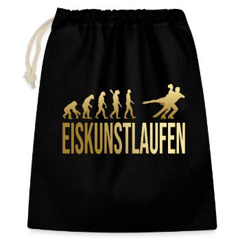 Evolution Eiskunstlaufen - Geschenkbeutel aus Baumwolle (40 x 50 cm) - Schwarz - Vorne