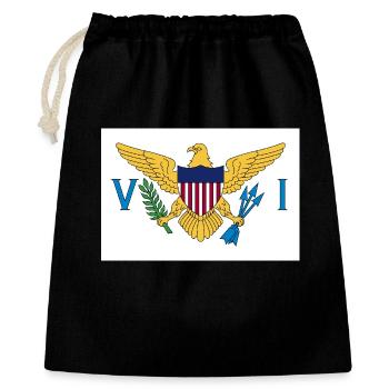 Amerikanische Jungferninseln - Geschenkbeutel aus Baumwolle (40 x 50 cm) - Schwarz - Vorne