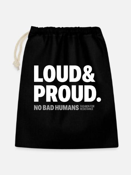 Loud&Proud - Geschenkbeutel aus Baumwolle (40 x 50 cm) - Schwarz