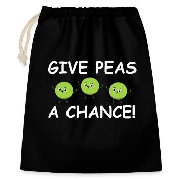 Give Peas a Chance – Happy Peas - Gift Bag 40 x 50 cm - black - Front