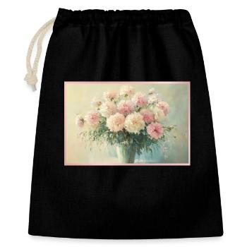 Delicate pastel floral bouquet - Gift Bag 40 x 50 cm - black - Front
