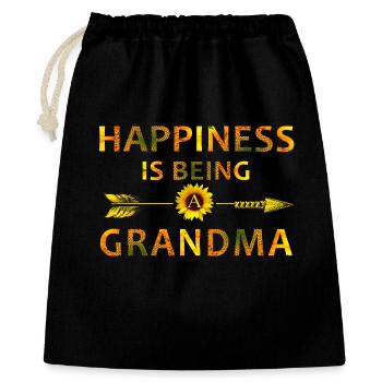 Le bonheur, c’est être une chemise drôle de grand-mère - Sac cadeau 40 x 50 cm - noir - Devant
