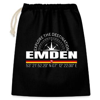 Emden - Geschenkbeutel aus Baumwolle (40 x 50 cm) - Schwarz - Vorne