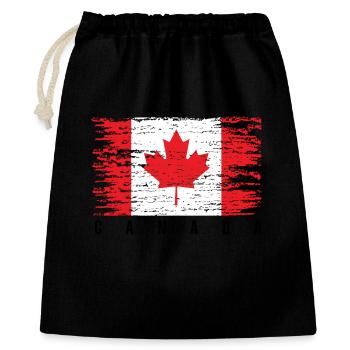 Drapeau Canadien en Grunge - Sac cadeau 40 x 50 cm - noir - Devant