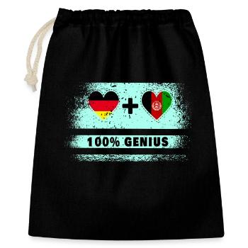 Deutschland und Afghanistan Genial / Geschenk - Geschenkbeutel aus Baumwolle (40 x 50 cm) - Schwarz - Vorne