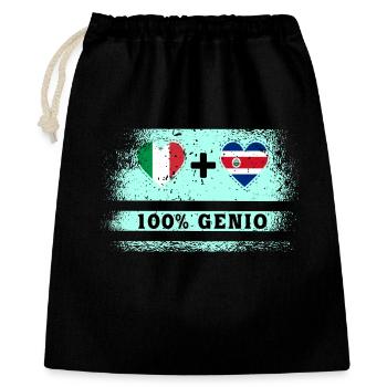 Italie et Costa Rica 100% drapeau de génie - Sac cadeau 40 x 50 cm - noir - Devant