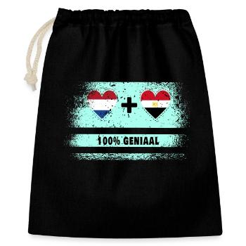 Niederlande und Ägypten 100% Genius Flagge - Geschenkbeutel aus Baumwolle (40 x 50 cm) - Schwarz - Vorne