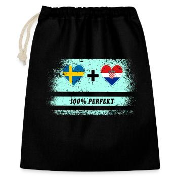 Croatie et Suède 100% parfait / cadeau - Sac cadeau 40 x 50 cm - noir - Devant