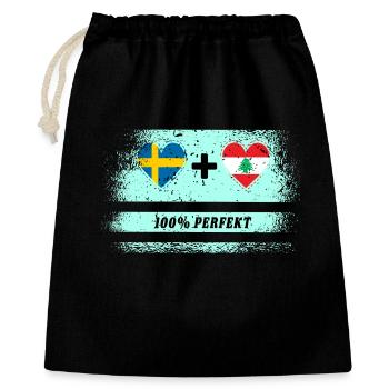 Liban et Suède 100 % parfait / Cadeau - Sac cadeau 40 x 50 cm - noir - Devant