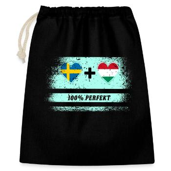Hongrie et Suède 100% Parfait / Cadeau - Sac cadeau 40 x 50 cm - noir - Devant
