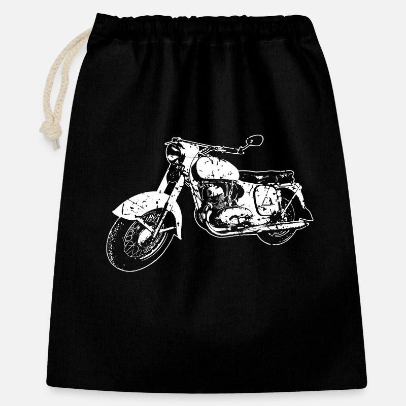 350er Oldtimer Motorrad - Geschenkbeutel aus Baumwolle (40 x 50 cm) - Schwarz