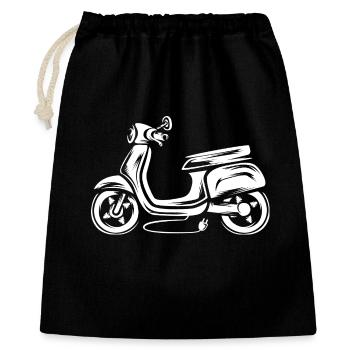 Illustration de scooter électrique - E conducteur de cyclomoteur - Sac cadeau 40 x 50 cm - noir - Devant