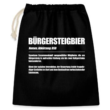 Bürgersteigbier Ortskontrollfahrt OKF - Geschenkbeutel aus Baumwolle (40 x 50 cm) - Schwarz - Vorne