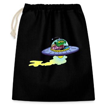 Alien Alien Raumschiff - Geschenkbeutel aus Baumwolle (40 x 50 cm) - Schwarz - Vorne