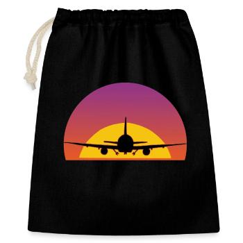 Voyage en avion - Sac cadeau 40 x 50 cm - noir - Devant