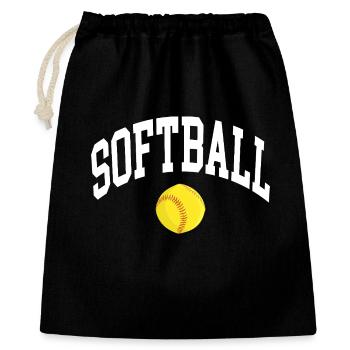 Softball - Geschenkbeutel aus Baumwolle (40 x 50 cm) - Schwarz - Vorne