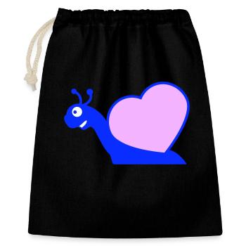 Escargot Coeur Escargot Coquille Mignon Amour Romantique - Sac cadeau 40 x 50 cm - noir - Devant
