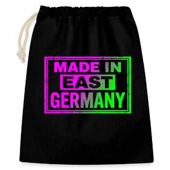 Made in East Germany Ostalgie Neon Retro Cap Bag - Gift Bag 40 x 50 cm - black - Front