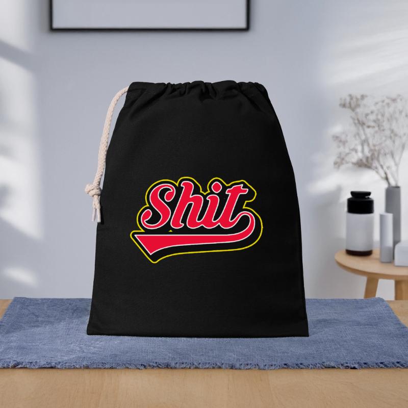 Shit Word Script Logo Geschenkbeutel aus Baumwolle (40 x 50 cm)