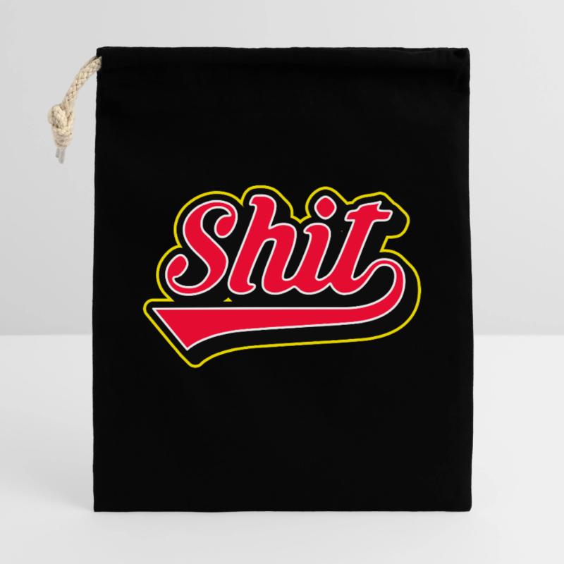 Shit Word Script Logo Geschenkbeutel aus Baumwolle (40 x 50 cm)