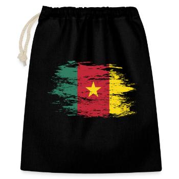 Drapeau camerounais utilisé - Sac cadeau 40 x 50 cm - noir - Devant