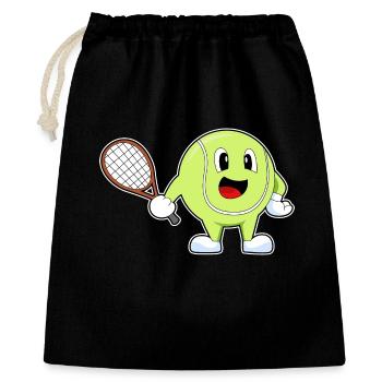 Raquette de tennis balle de tennis - Sac cadeau 40 x 50 cm - noir - Devant