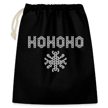 hohoho Snowflake Christmas Pixel Winter Logo - Gift Bag 40 x 50 cm - black - Front