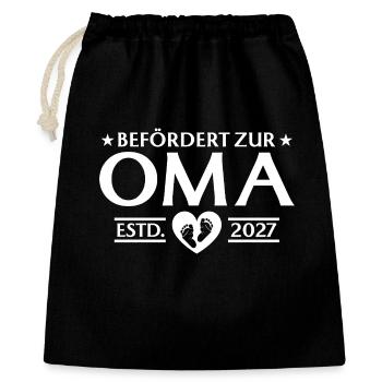 Promue grand-mère 2027 - Annonce de la grossesse - Sac cadeau 40 x 50 cm - noir - Devant