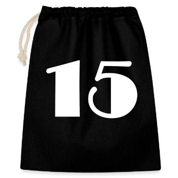 15. 15 ANS. 15e ANNIVERSAIRE. ANNIVERSAIRE 15 ANS. - Sac cadeau 40 x 50 cm - noir - Devant